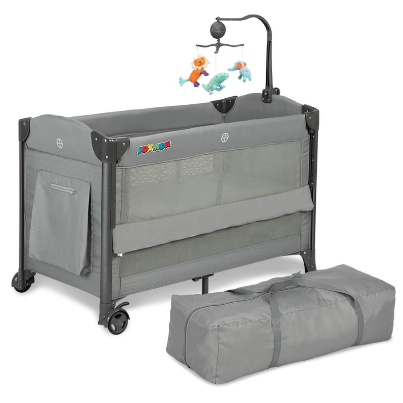 JOYMOR 3 in 1 Foldable Baby Bedside Sleeper Bed with Mattress