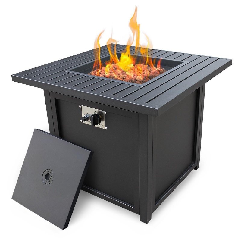 UBesGoo 28” Slat Top Gas Fire Pit Table ubesgoo