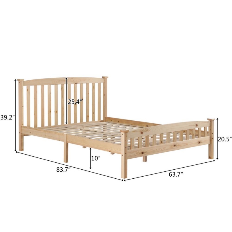 UBesGoo Vertical Strip Bed Varnish Queen,Burlywood ubesgoo