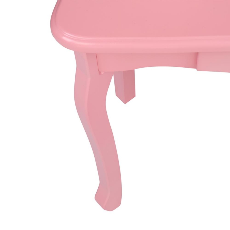 UBesGoo Kids' Wooden Vanity Table and Stool Set with 3 Mirrors