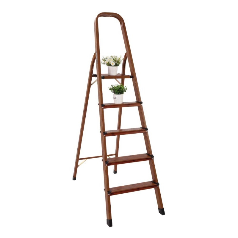 UBesGoo Aluminum Folding Woodgrain 5 Step Ladder Step Stool, Max 330lbs UBesGoo Aluminum Folding Woodgrain 5 Step Ladder Step Stool, Max 330lbs