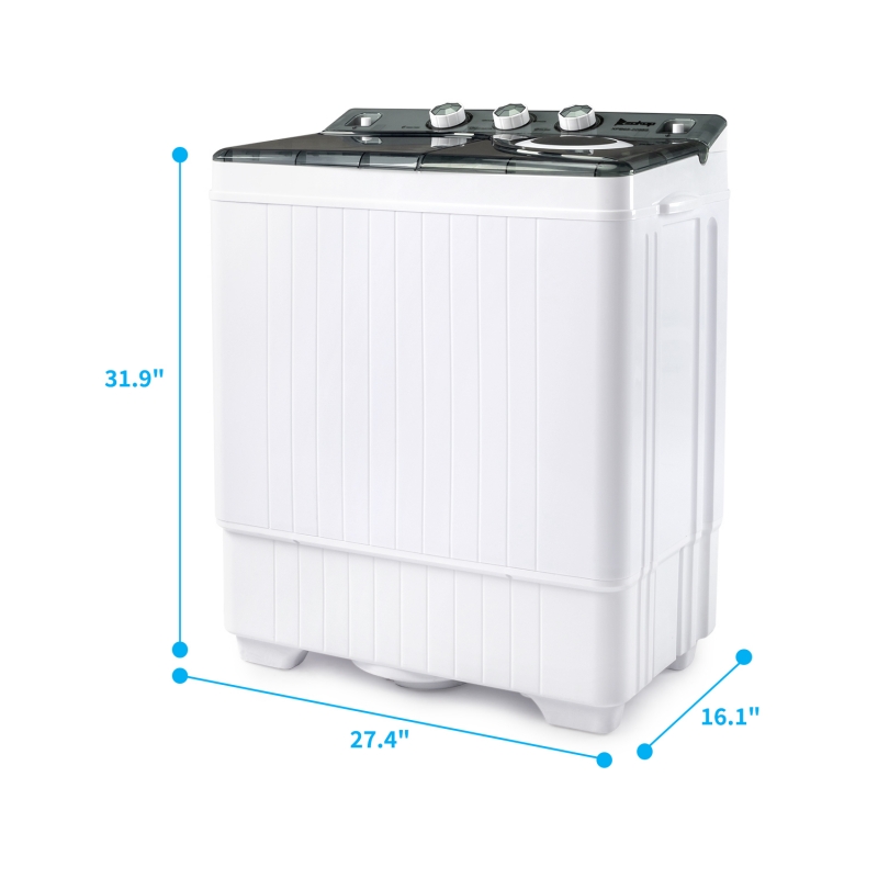 UbesGoo Portable Washing Machine, 26lbs Compact Twin Tub Wash&