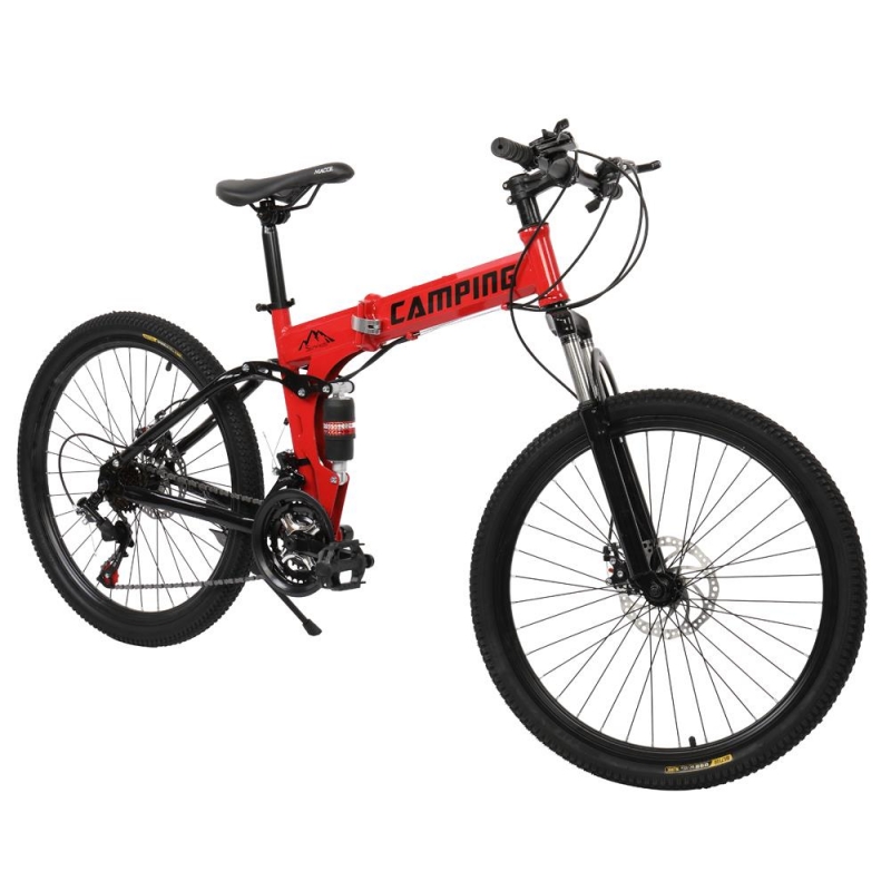 Campingsurvivals Folding Mountain Bike 21Speed, with 24 inch Wheels