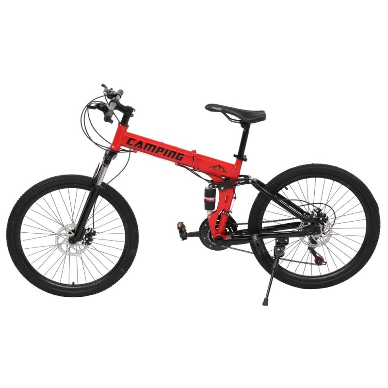Campingsurvivals Folding Mountain Bike 21Speed, with 24 inch Wheels