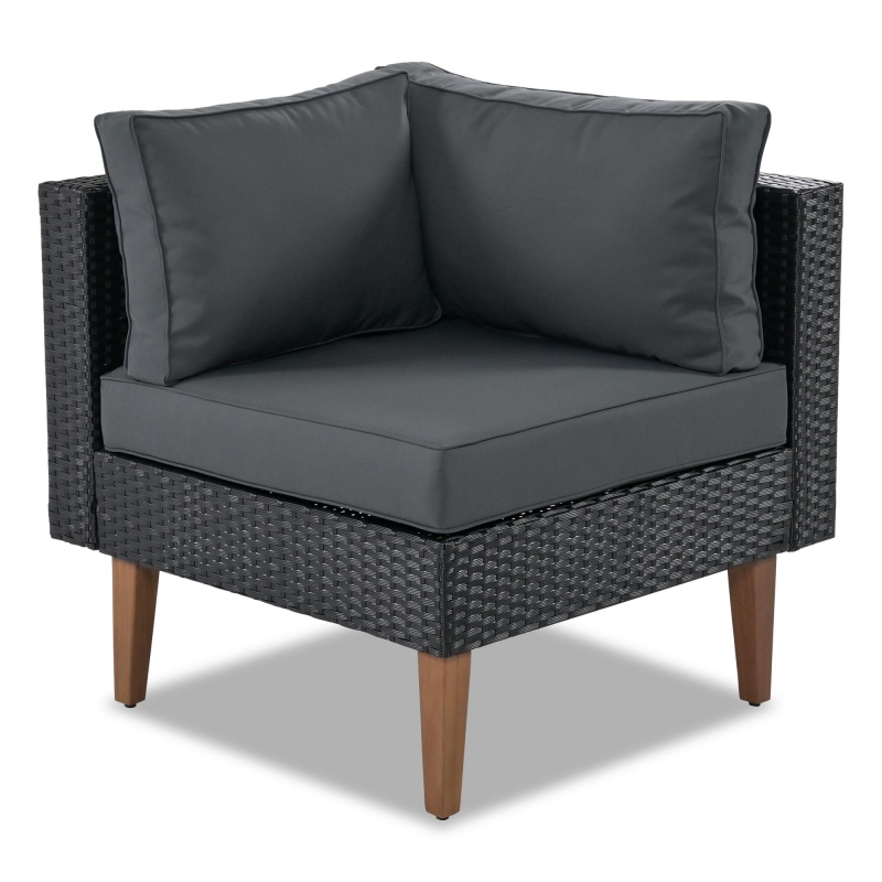 UbesGoo 4pieces Outdoor Wicker Sofa Set, Patio Furniture with Pillows