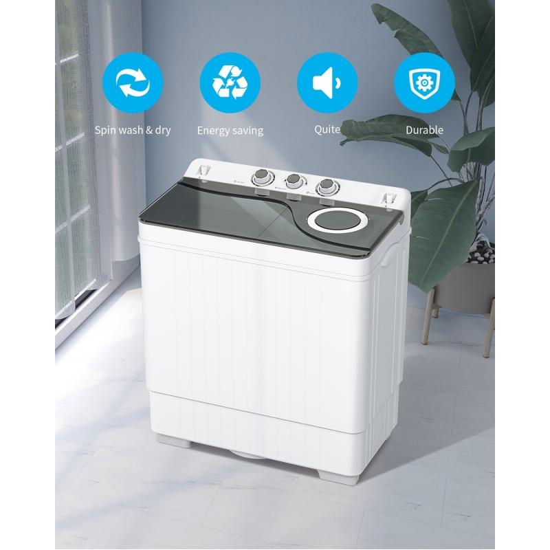 UBesGoo Compact Twin Tub Portable Mini Washing Machine 26lbs